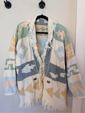 It’s In the Bag Vintage woven western cardigan jacket